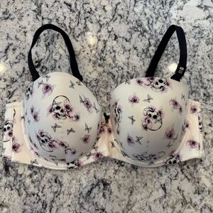 Torrid Curve Push-Up Strapless Bra Skull Rose Print 44D NWT